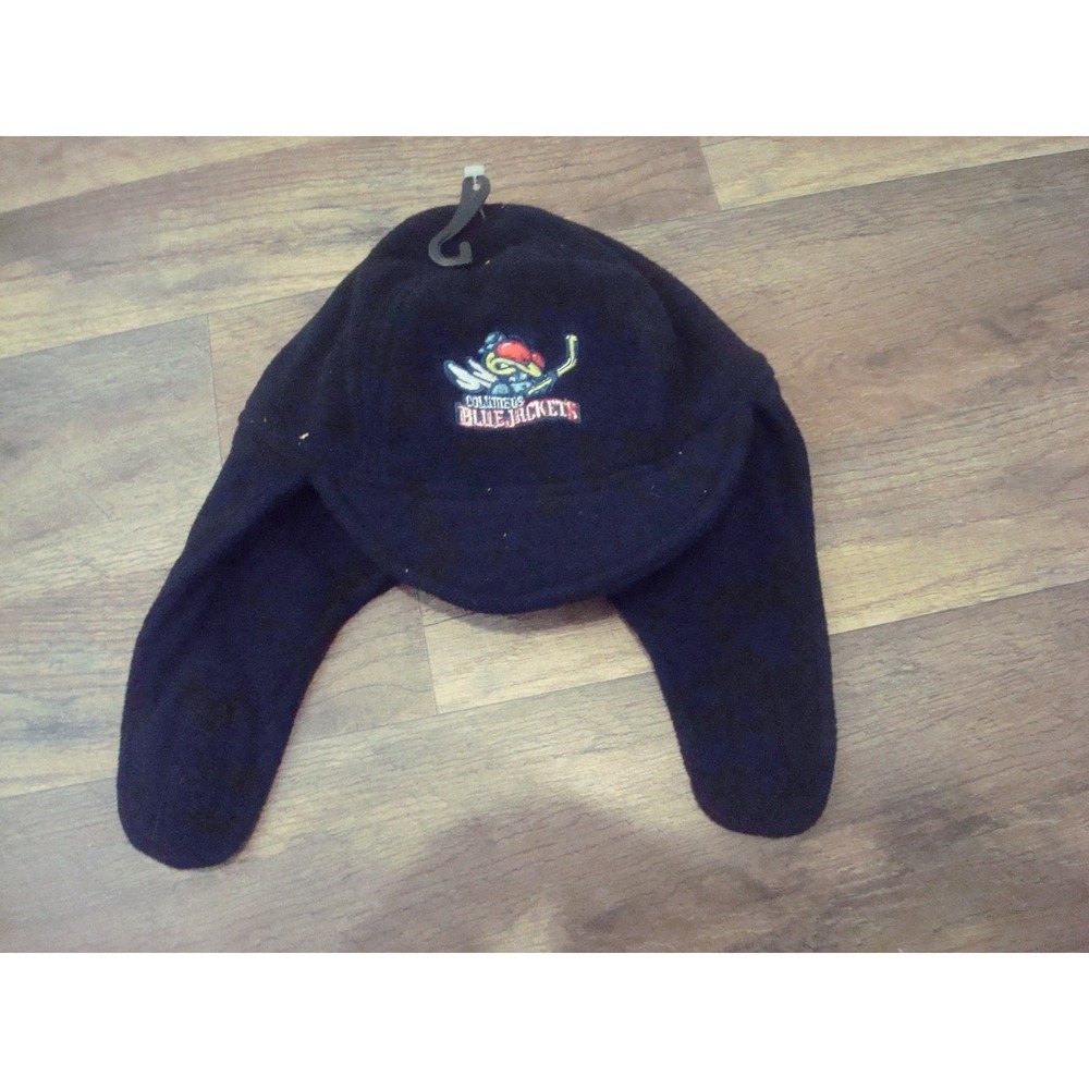 YOUTH COLUMBUS BLUE JACKETS  00S Y2K KNIT TOBOGGANHAT CAP DEADSTOCK  VINTAGE ST4